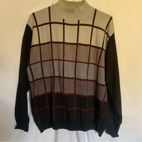 Peletti Men's Windowpane Design Sweater - Picture 3 of 7